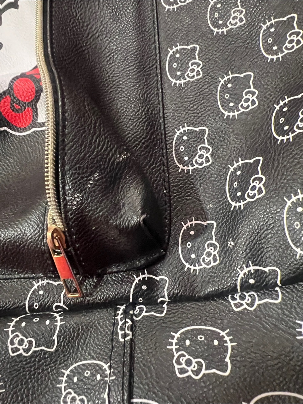 Hello Kitty Black Backpack with Red Bow Accent - Picture 11 of 12